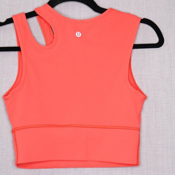 LULULEMON Mastered Motion Long Line Tank Top Size 4 Coral Red *No Removable Pads - Picture 9 of 12